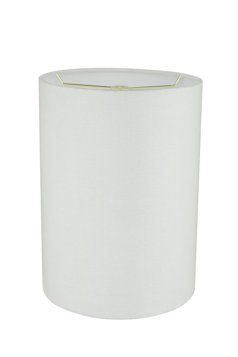 Aspen Creative 31261 Transitional Drum (Cylinder) Shaped Spider Fitter Lamp Shade in White Linen, 8" wide (8" x 8" x 11") - Image 1